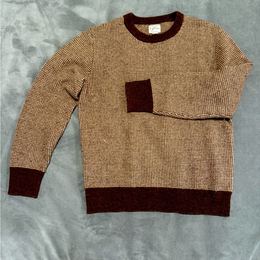 J. Crew Rugged Merino Wool Bird's-Eye Tipped Sweater